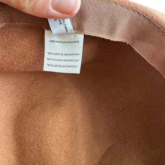 Nine West Brown Felt Woolen 100% Wool Western Style Hat Fedora Wide Brim OS - Picture 11 of 11